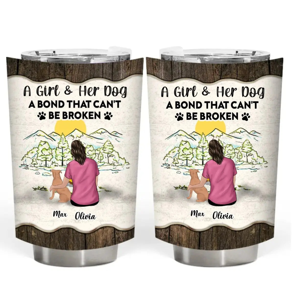 20oz Dog Lovers - A Bond That Can't Be Broken - Personalized Tumbler Tumbler The Next Custom Gift