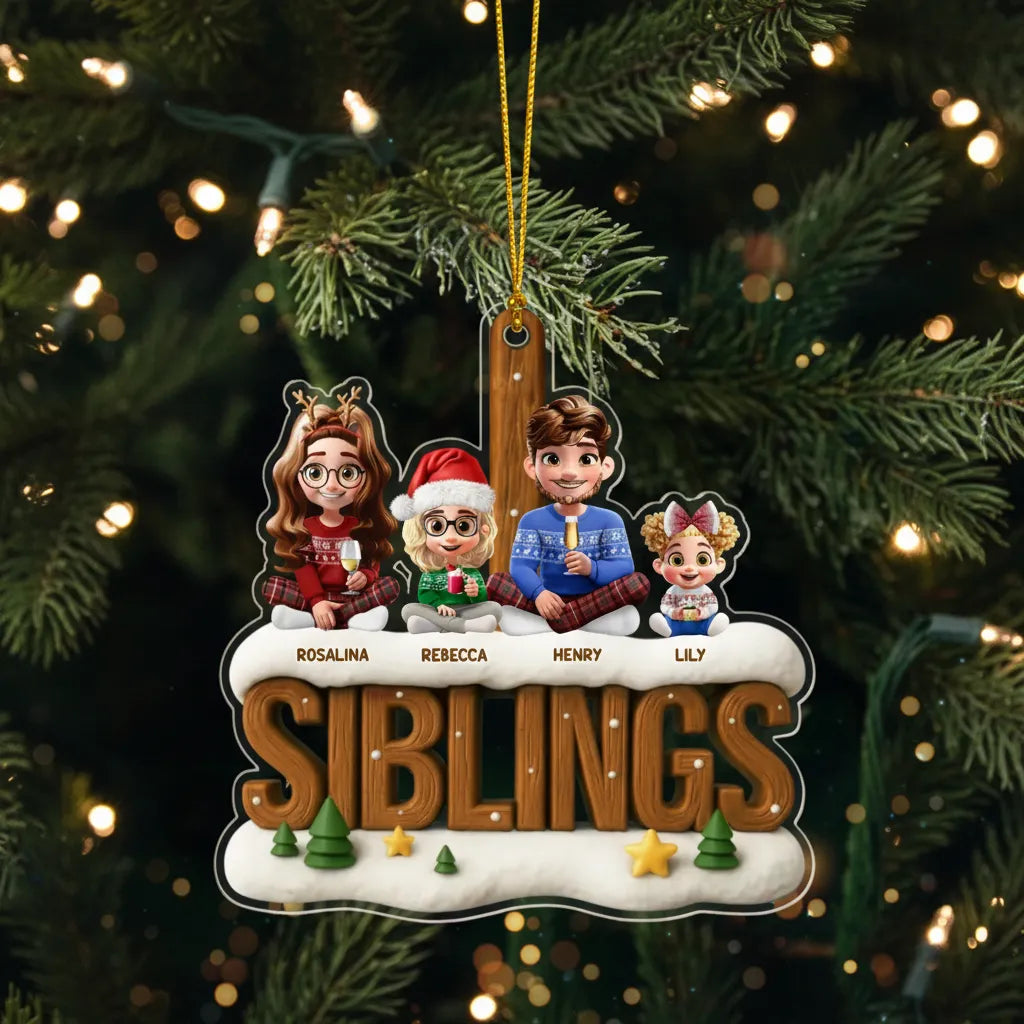 Custom Acrylic Ornament - Personalized Christmas Birthday Gifts For Brother, Sister - Together Through It All