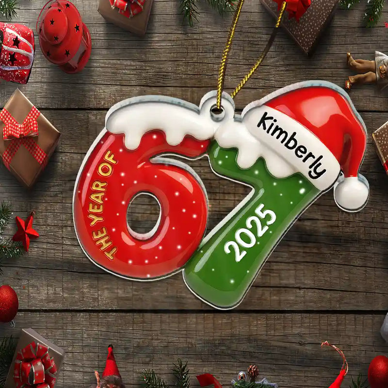 3D Effect Six Seven Funny Slang - Personalized Custom Shaped Acrylic Ornament