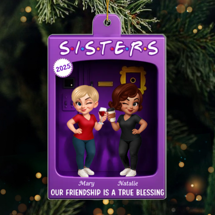 Custom Acrylic Ornament - Personalized Best Friend Christmas Birthday Gifts For Women, Besties, Sisters, BFF - Merry Moments With My Besties