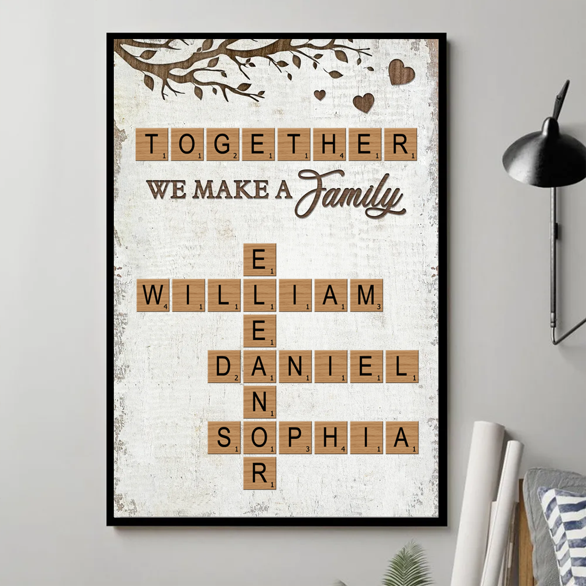 Together We Make A Family Crossword Puzzle Art Personalized Poster