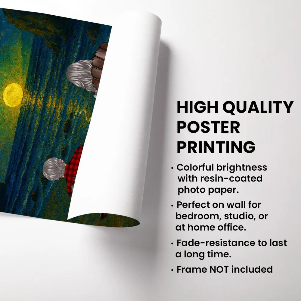 Starry Night Eternal Love Couple - Personalized Poster - Gift for him, Gift for her