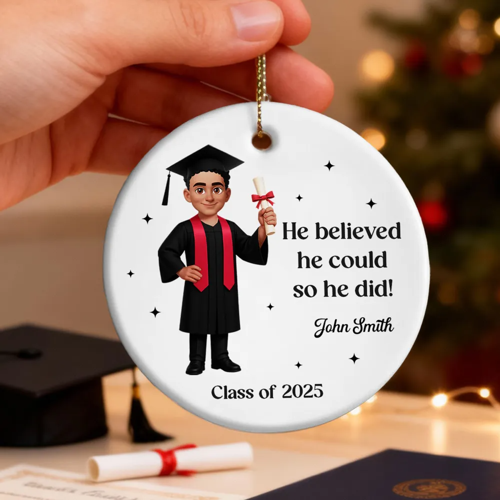 And So The Adventure Begins Class Of 2025 2026 Senior - Personalized Acrylic Ornament - Gift For Graduates, Daughter, Son