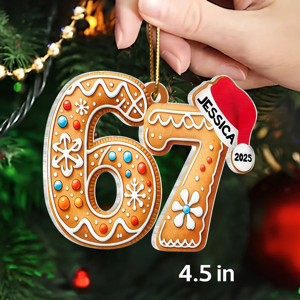 Custom Six Seven - Personalized Acrylic Ornament - Teen Slang Funny Tree Decor, Funny Teen Grandkid Gift