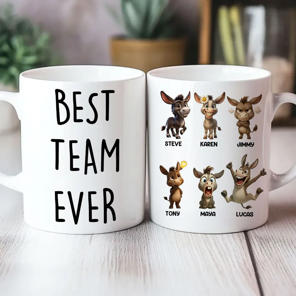 Best Team Ever Coworkers - Personalized Mug - Funny Christmas Gift for Work Besties, Employees