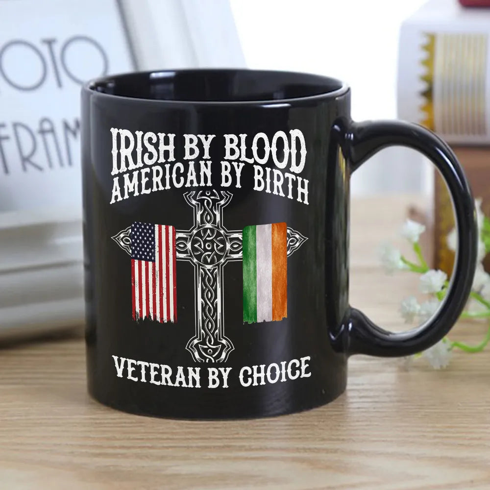 St. Patrick's Day Irish By Blood American By Birth Personalized Mug, Customize Title