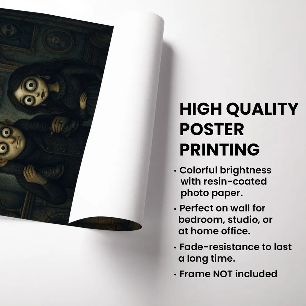 Custom Gothic Family Portrait from Photo Personalized Poster, Halloween Decor