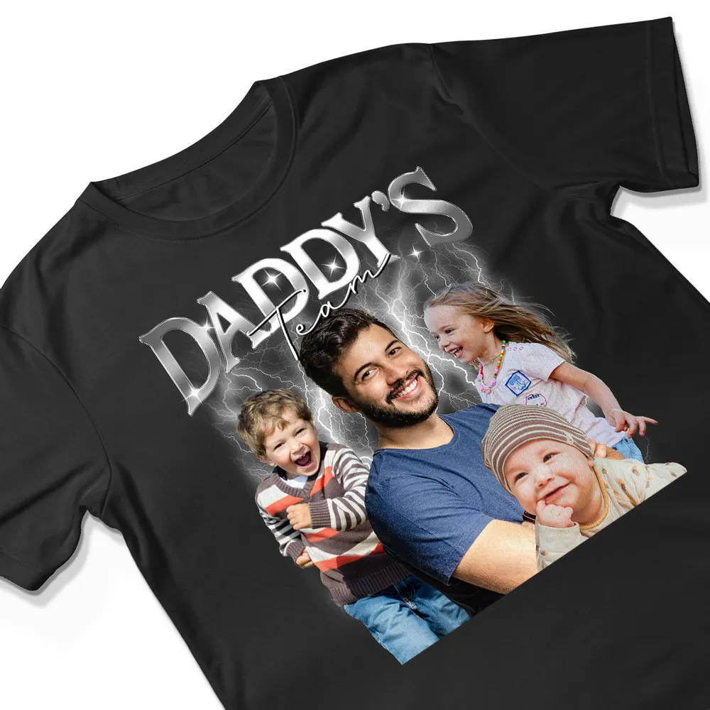 Bootleg Daddy‘s Team Photos Insert Personalized Shirt, Father's Day Gift For Dad, Husband