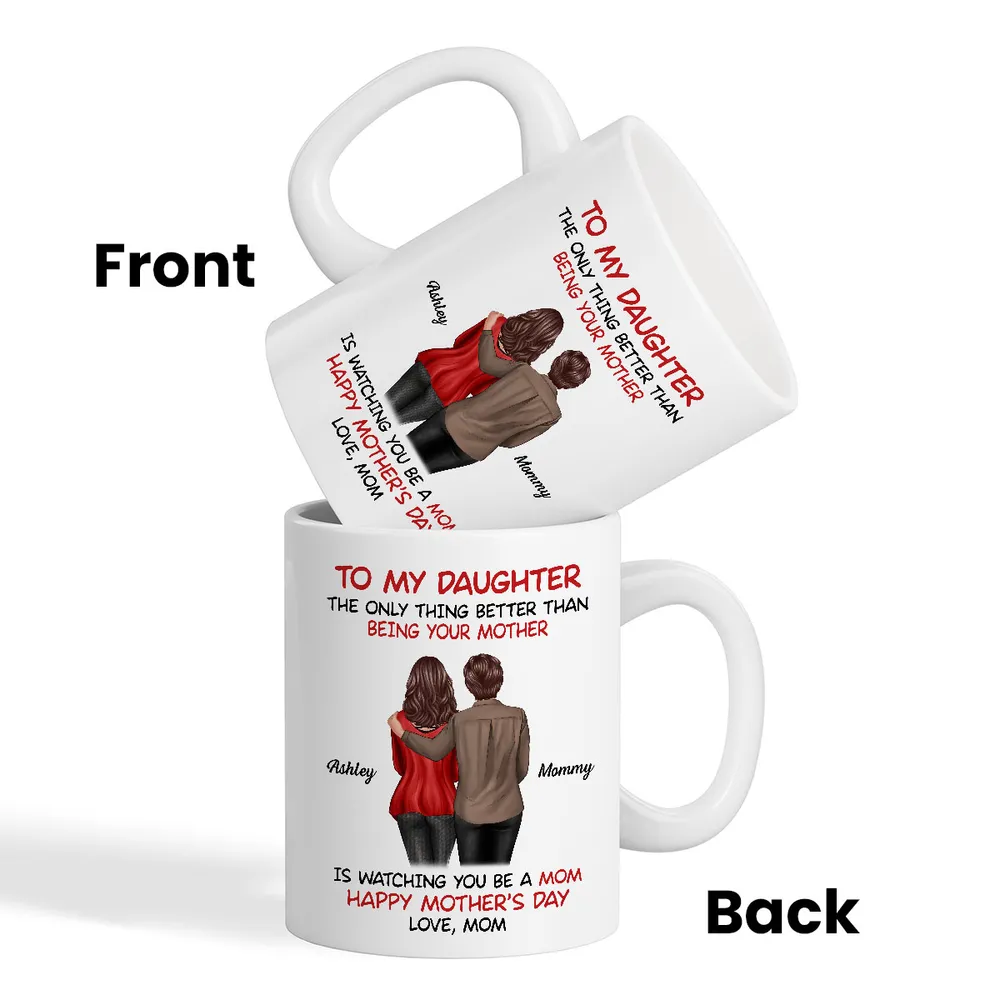 To My Daughter Happy Mother‘s Day Back View Mom Daughter Personalized Mug