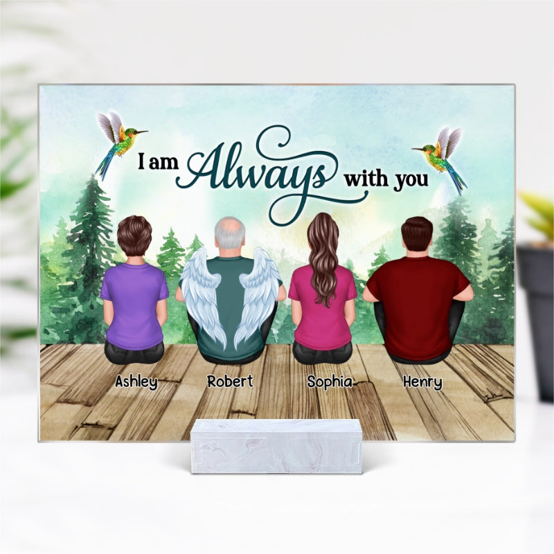 Forest Landscape Whole Back View Family Sitting Remembrance Gift Memorial Personalized Acrylic Plaque