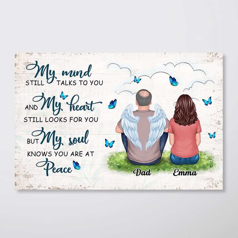Butterflies Memorial Mom Dad Personalized Horizontal Poster