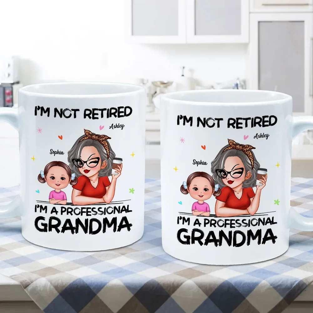 I'm Not Retired I'm A Professional Grandma Personalized Mug, Retirement Gift For Grandma