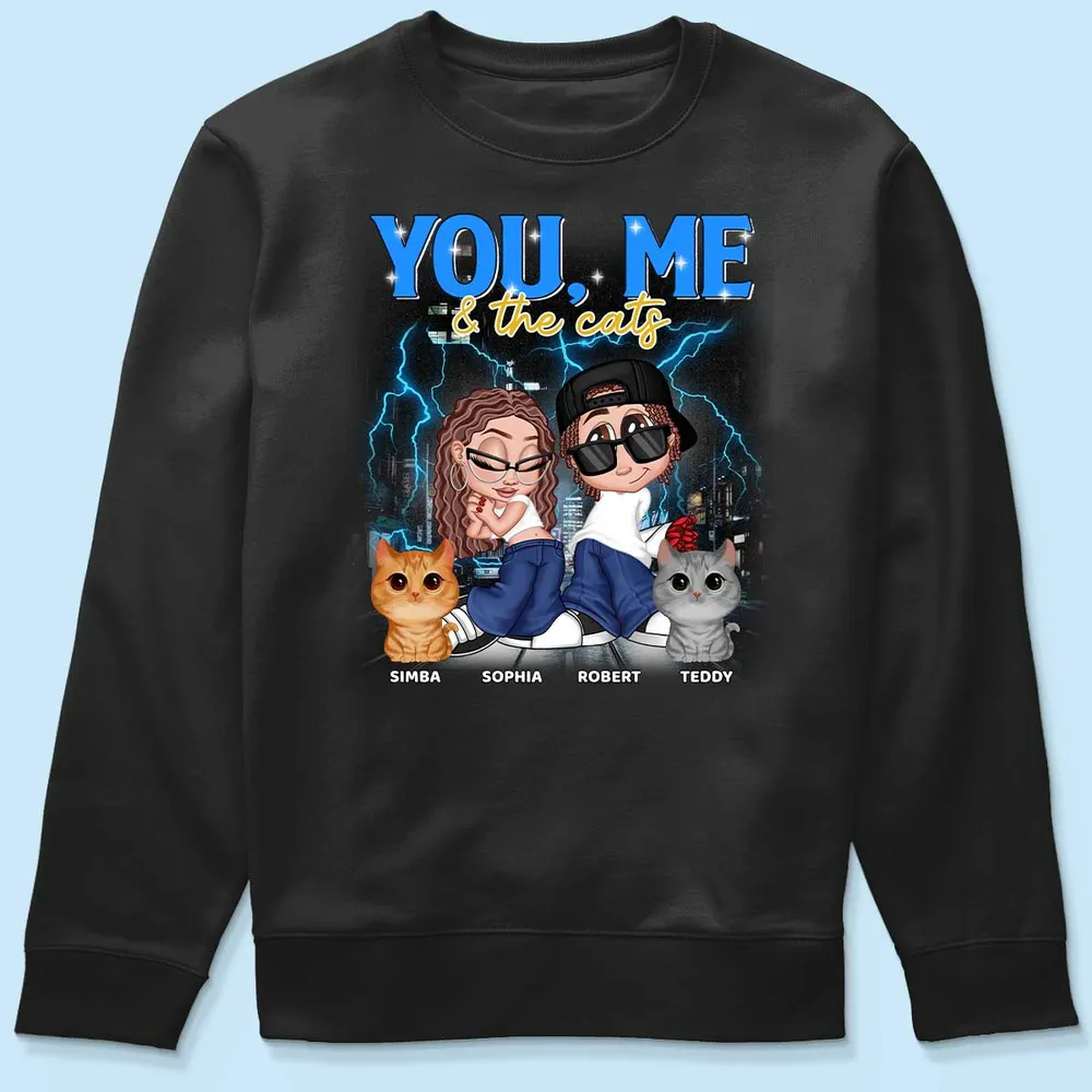 Y2K Couple And Cats Bootleg Personalized Shirt