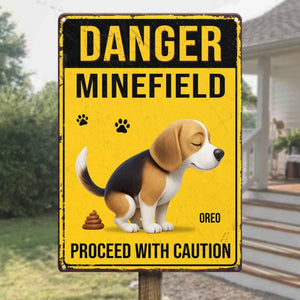 Custom Home Decor Metal Sign - Personalized Birthday Gifts For Dog Lovers, Dog Dad And Mom - Poop Zone In Progress