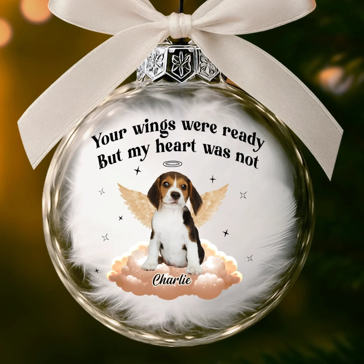 Angel Paws Watching Over Me - Personalized Ball Ornament