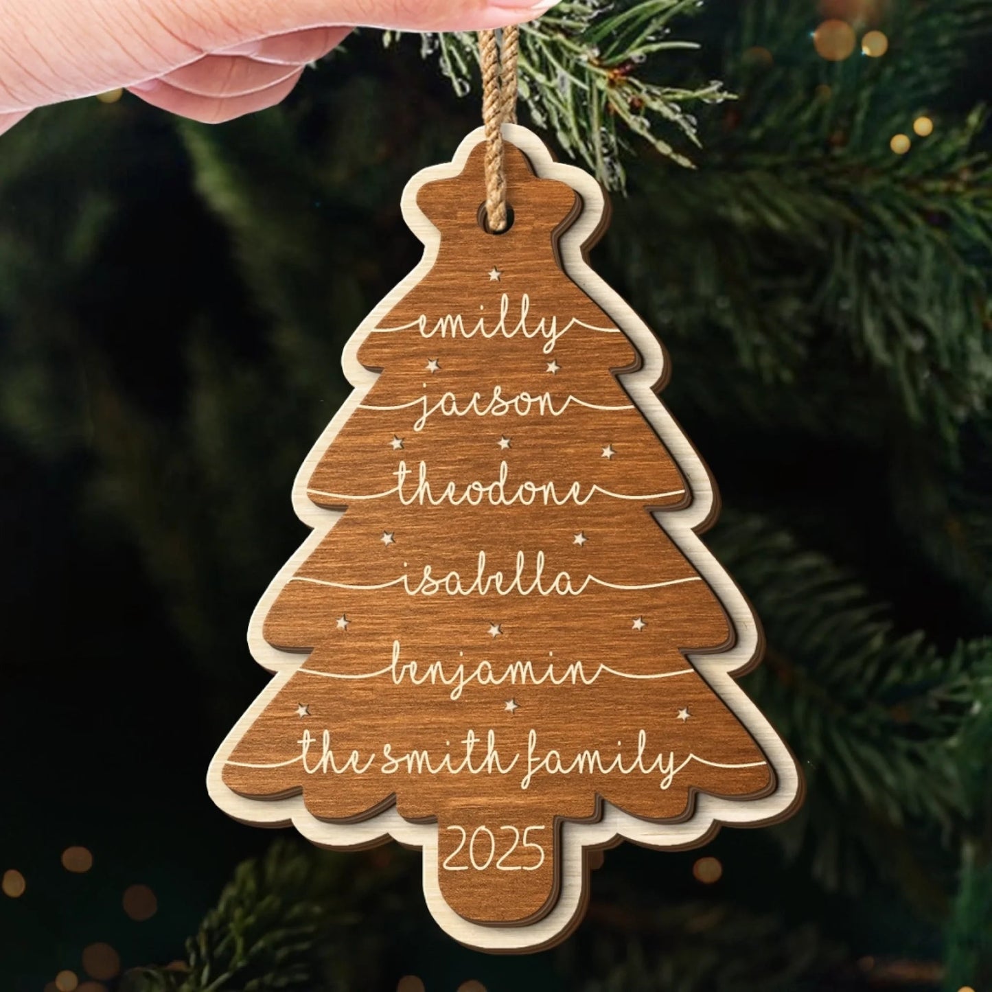 Custom Wooden Ornament - Personalized Christmas Birthday Gifts For Mom, Dad, Kids - Our Merry Crew