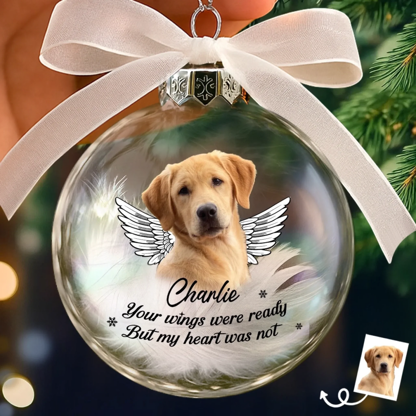 Custom Photo Ornament Ball - Personalized Pet Memorial Sympathy Gifts For Dogs, Cats - Until We Meet Again