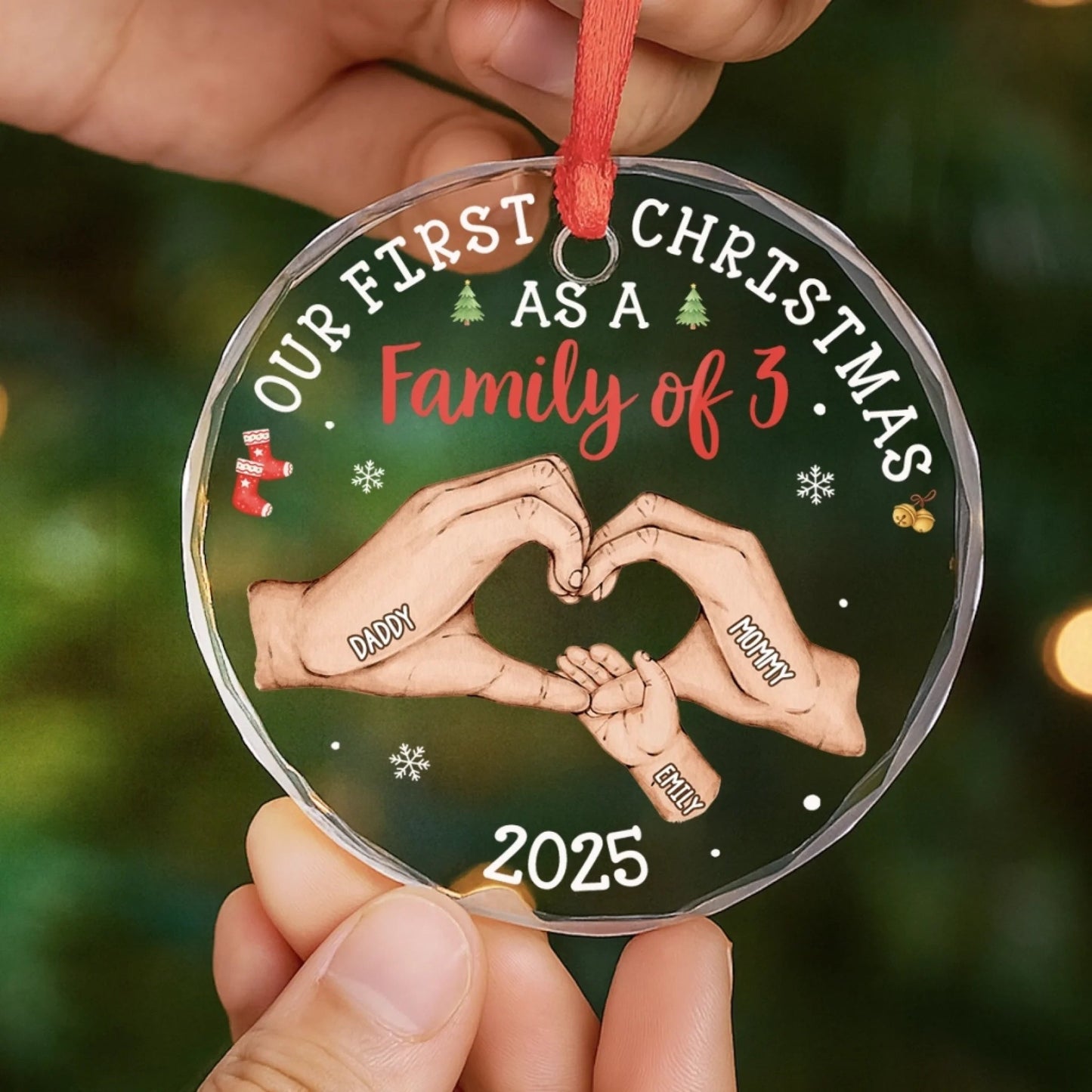 Gia Đình - Hồng Y Mẹ Bố Bà Ông Nội Hồng Y Vòng Tròn Trang Trí