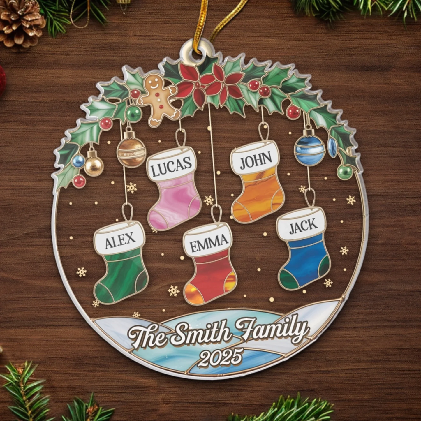 Custom Acrylic Ornament - Personalized Christmas Birthday Gifts For Mom, Dad, Kids - Socks Full Of Memories