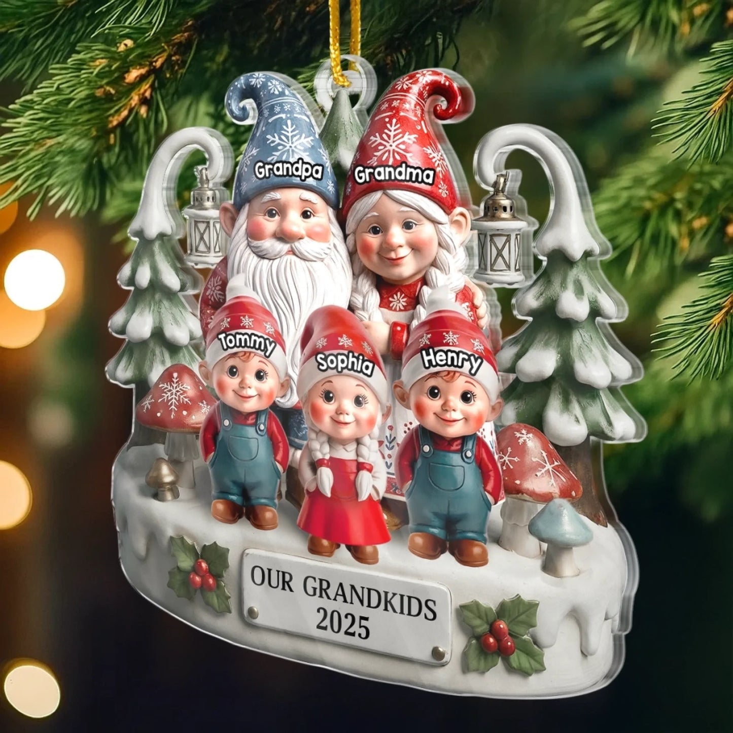 Custom Acrylic Ornament - Personalized Christmas Birthday Gifts For Mom, Dad, Grandma, Grandpa, Kids - Together Home Feels More Magical