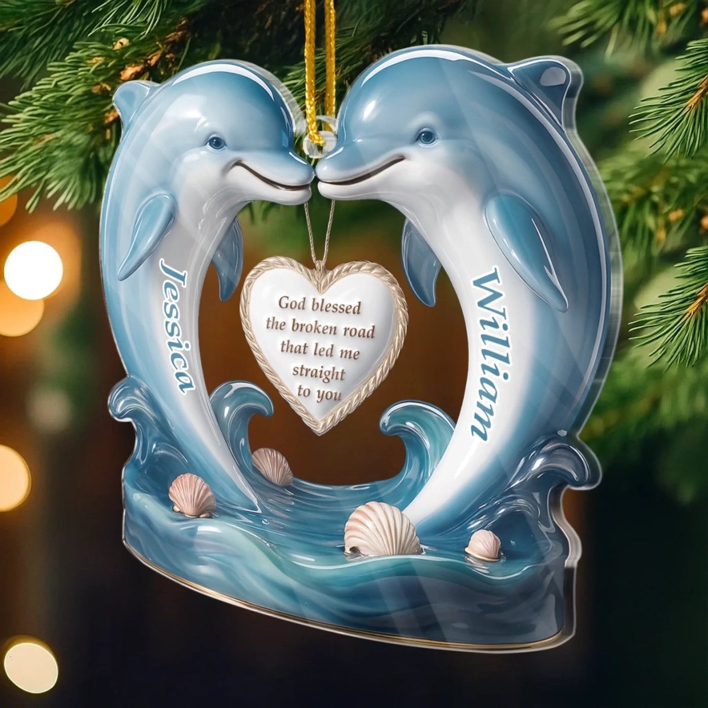 Custom Acrylic Ornament - Personalized Anniversary Wedding Gifts For Husband And Wife, Him And Her - Love Led Me Straight To You