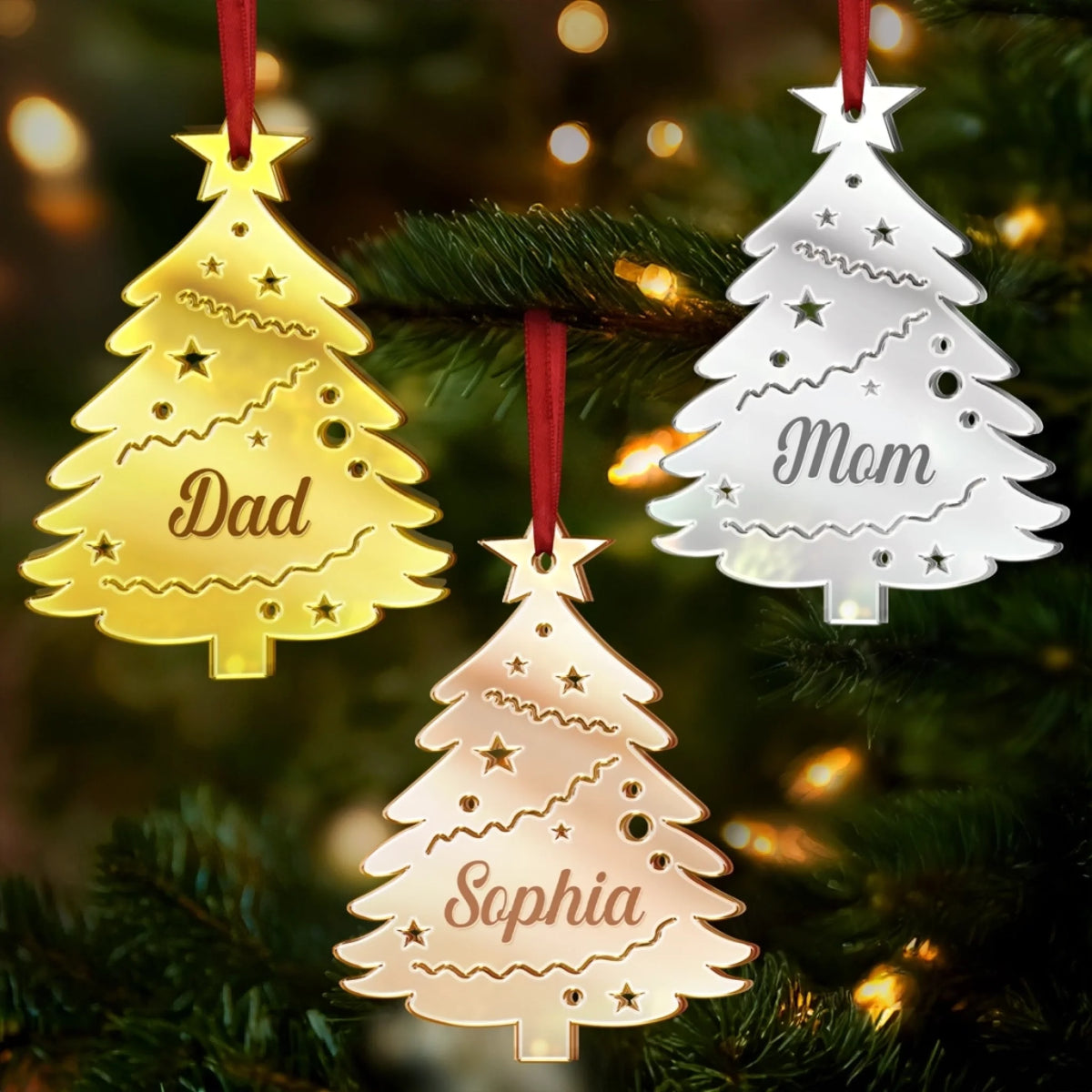 Our Family Tree Shines Bright - Personalized Acrylic Ornament