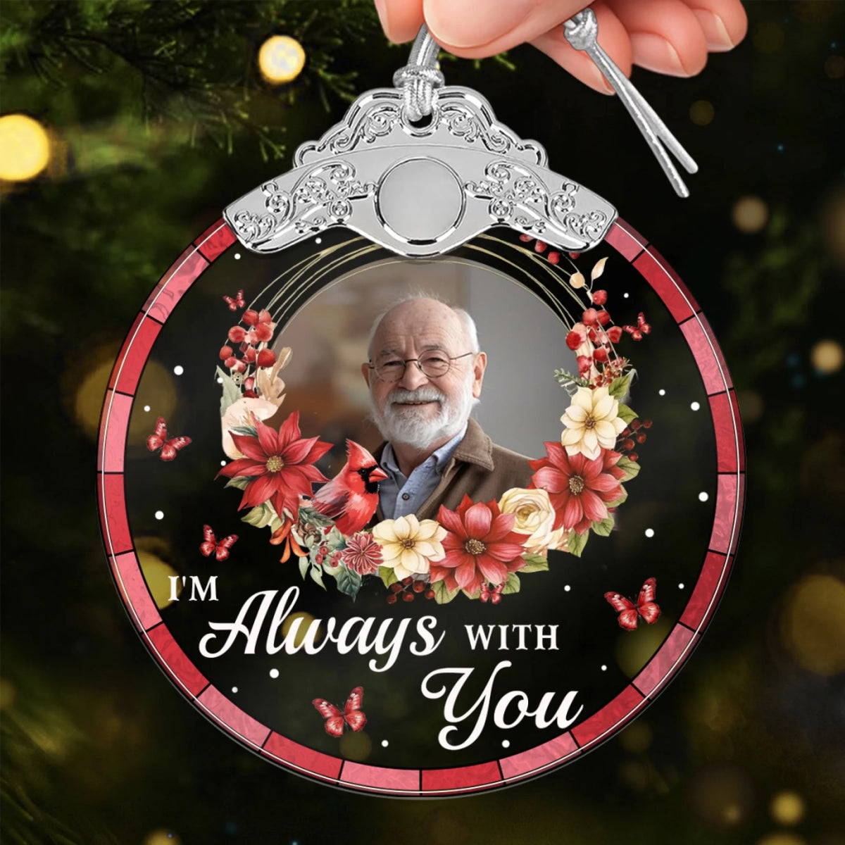 Custom Photo Acrylic Ornament - Personalized Christmas Memorial Sympathy Gifts For Loss Of Mom, Dad - Cherished Memories Live Within Us