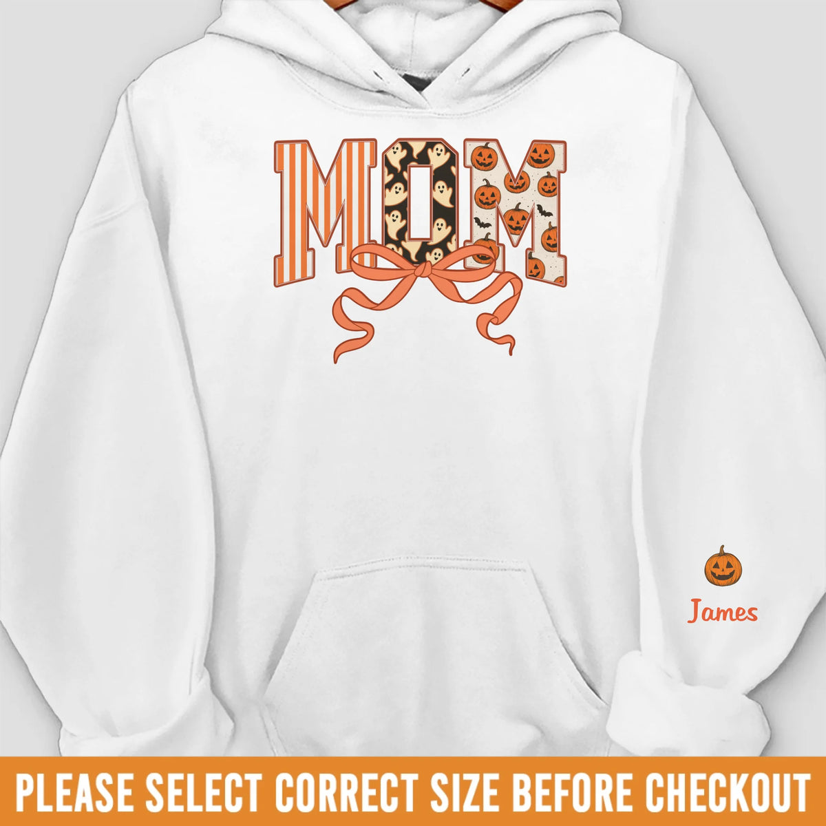 Custom Unisex Sweatshirt, Hoodie With Design On Sleeve - Personalized Halloween Birthday Gifts For Mom, Grandma - Spooky Nights With Family Light