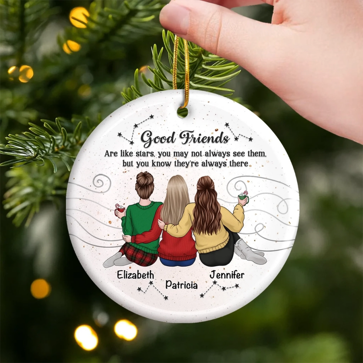Custom Acrylic Ornament - Personalized Best Friend Christmas Birthday Gifts For Women, Besties, Sisters, BFF - Forever On Your Side