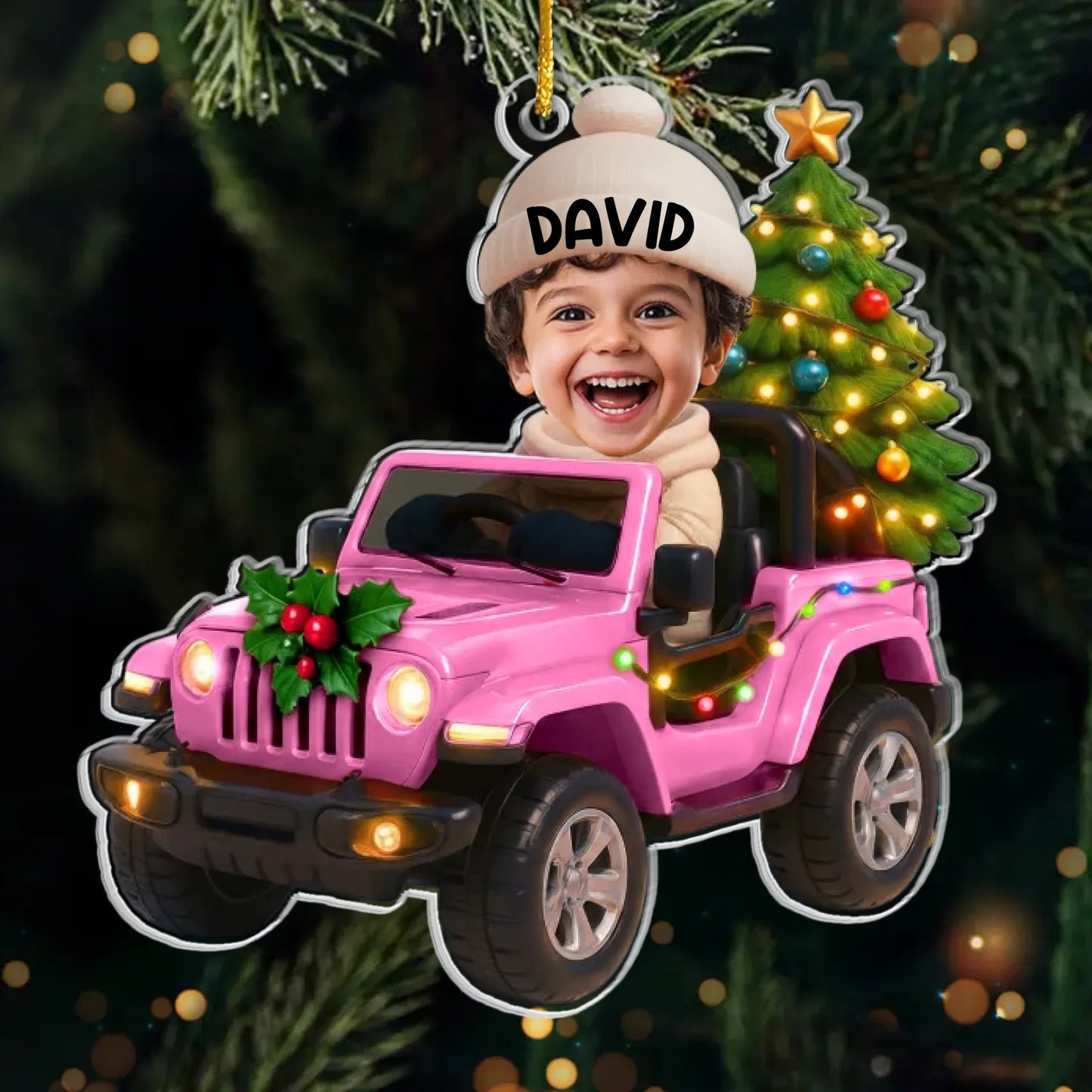 Custom Photo Acrylic Ornament - Personalized Christmas Birthday Gifts For Kids - Little Journeys Filled With Wonder