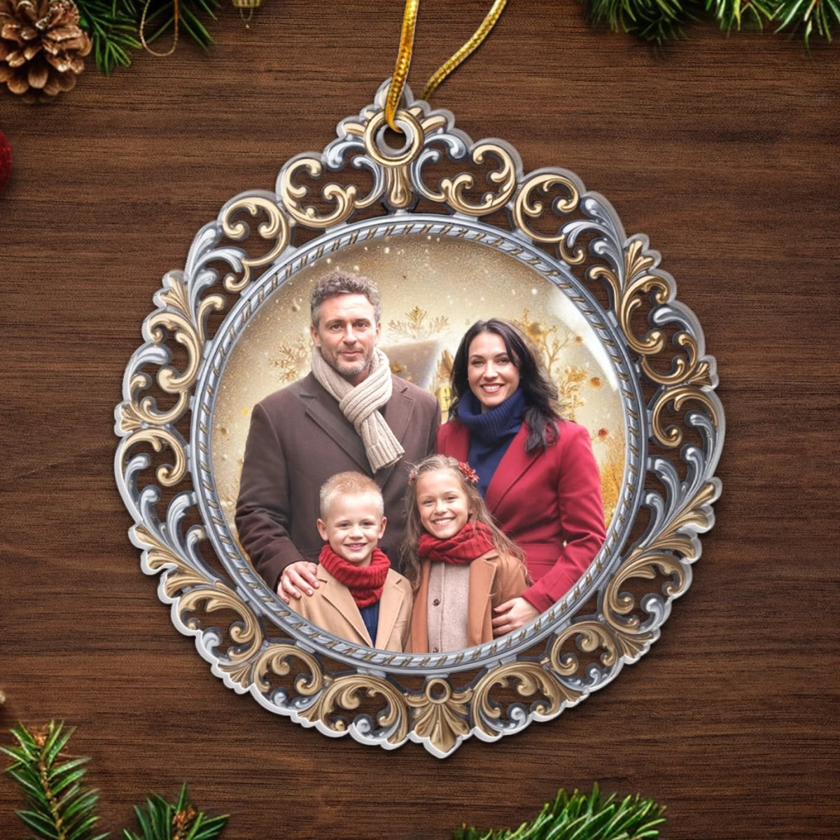 Custom Photo Acrylic Ornament - Personalized Christmas Birthday Gifts For Mom, Dad, Brother, Sister, Kids - Where Love Begins And Never Ends