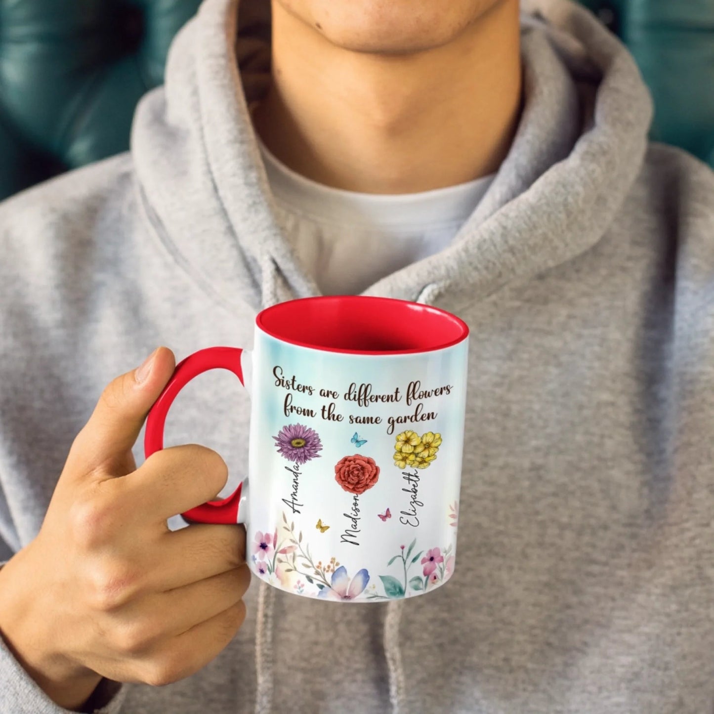 Custom Accent Mug - Personalized Best Friend Birthday Gifts For Women, Besties, Sisters, BFF - Sip Laugh Repeat