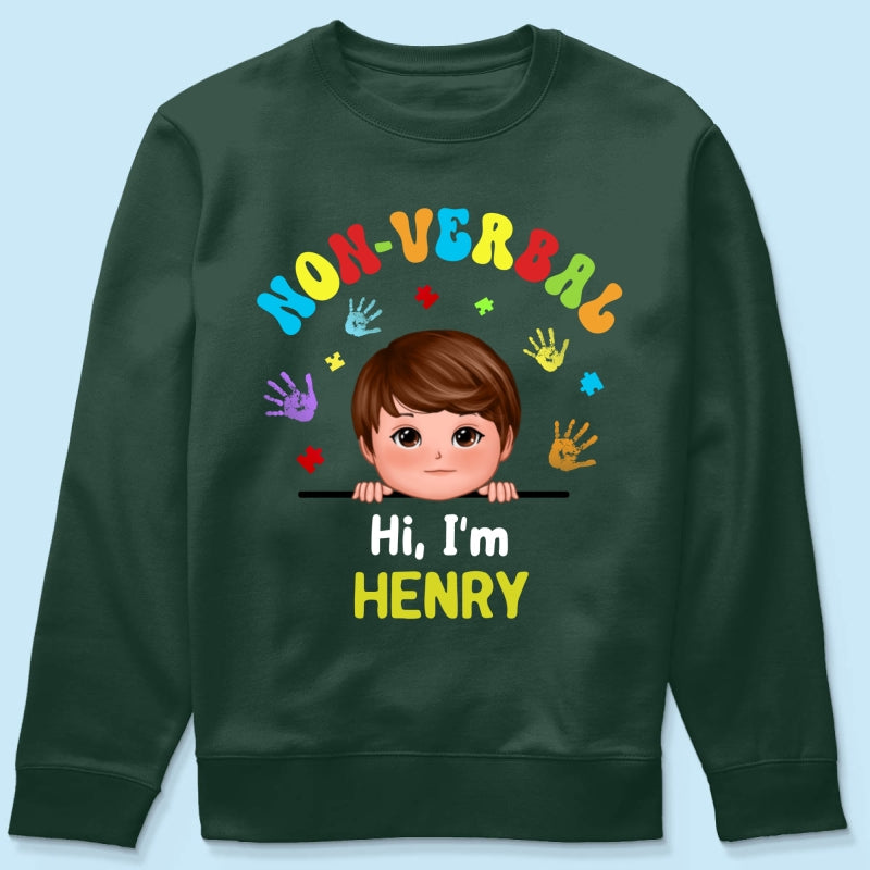Non Verbal Hello Autism Awareness Personalized Shirt