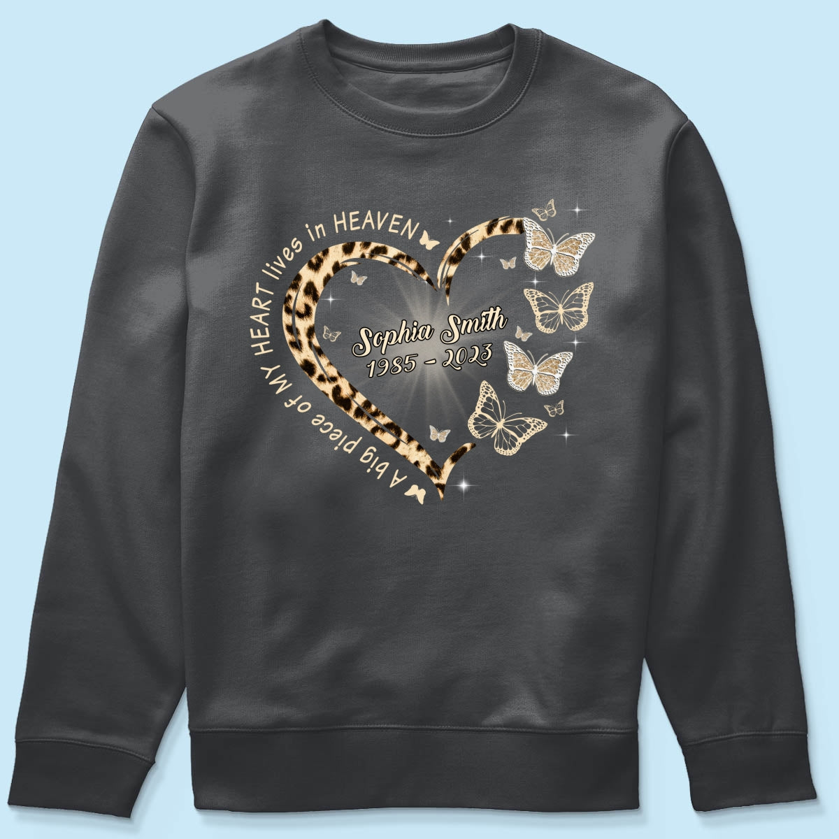 Leopard Big Piece Of My Heart Lives In Heaven Personalized Shirt