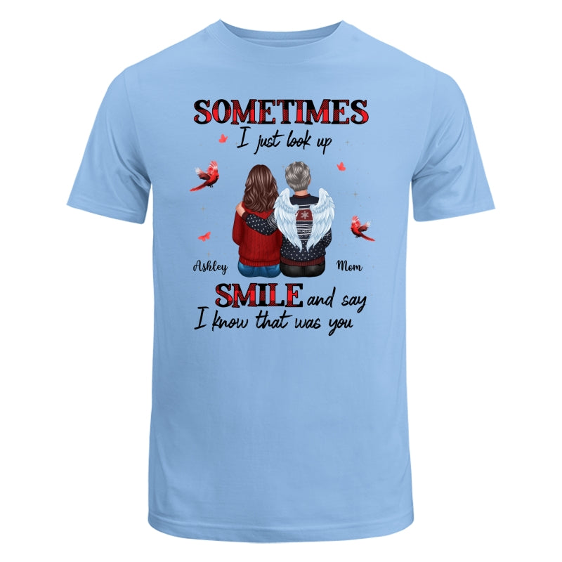Sometimes I Just Look Up Family Sitting Memorial Cardinal Personalized Shirt
