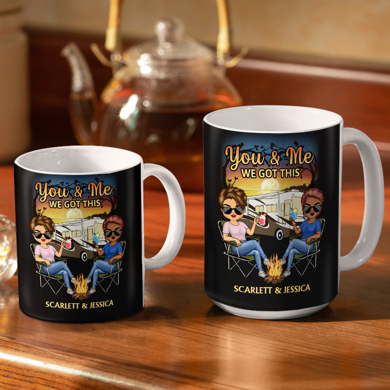 I Wish I Could Turn Back The Clock Husband Wife - Gift For Camping Couples - Personalized Custom White Edge-to-Edge Mug
