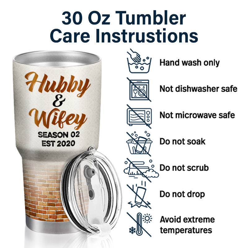 Hubby And Wifey Season Married Couple - Anniversary Gift - Personalized Custom 30 Oz Tumbler