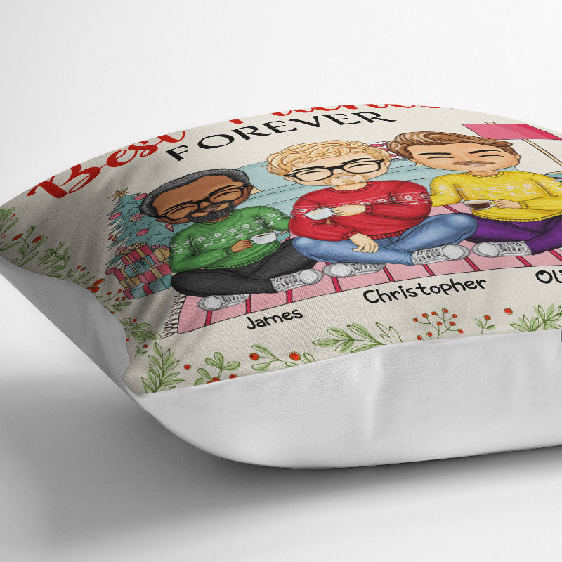Besties Forever - Christmas Gift For Best Friends And Sisters - Personalized Custom Pillow