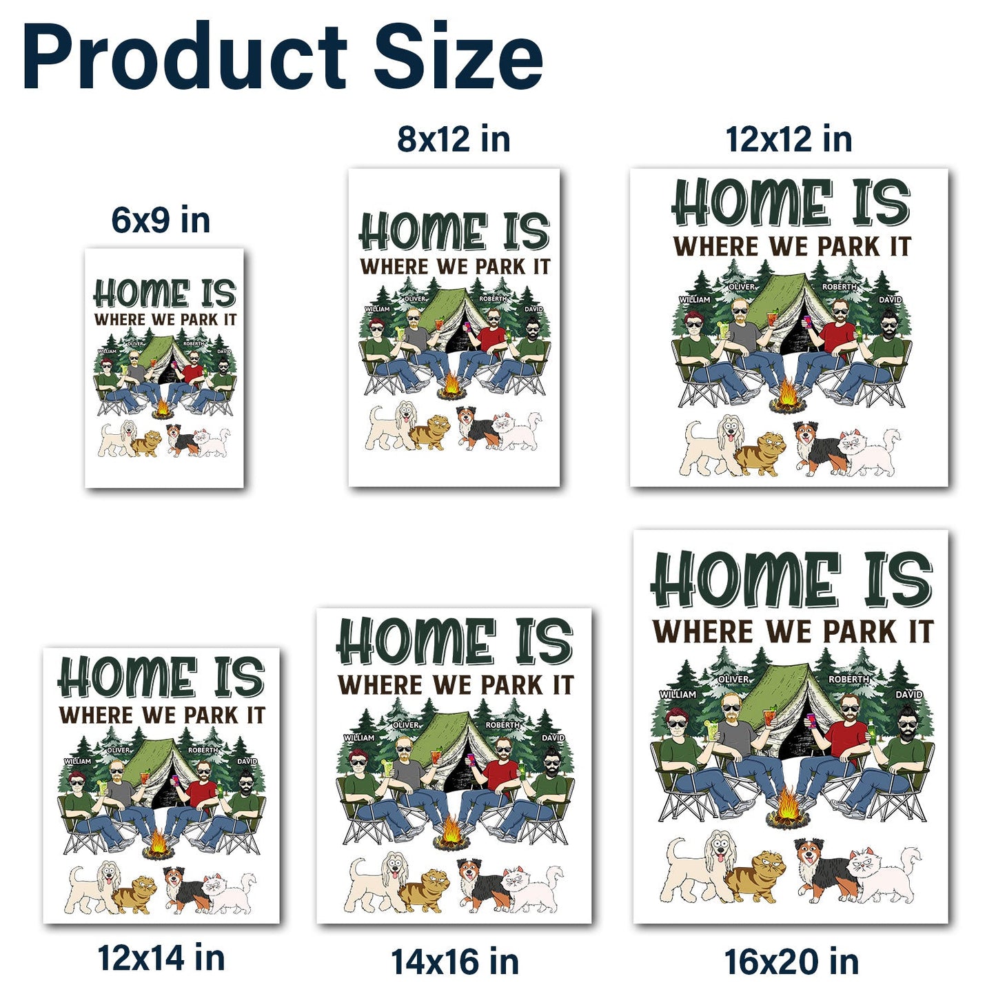 Home Is Where We Park It - Gift For Camping Lovers, Dog Lovers, Cat Lovers, Family - Personalized Camping Decal, Decor Decal