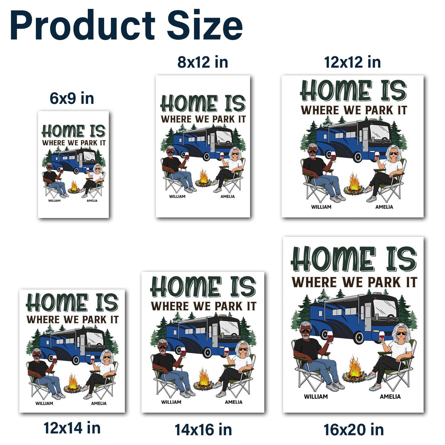 Home Is Where We Park It - Gift For Camping Lovers, Campers, Family - Personalized Camping Decal, Decor Decal