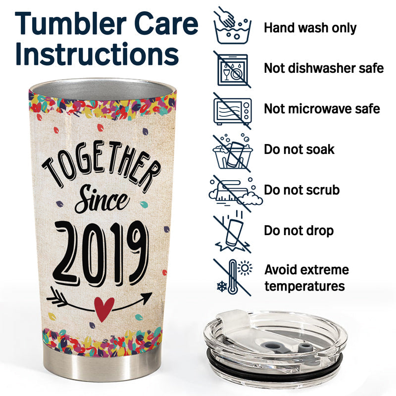 Together Since Husband Wife - Couple Gift - Personalized Custom Tumbler