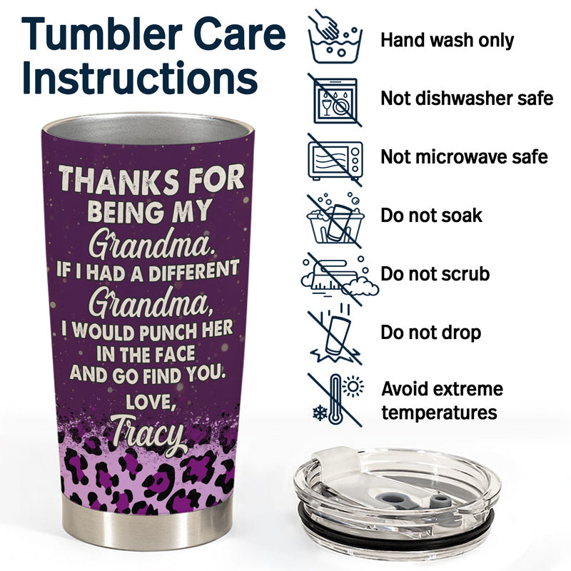 Thanks For Being My Mother-In-Law Leopard Pattern - Family Gift - Personalized Custom Tumbler