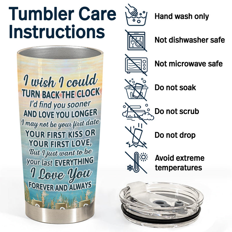 I Wish I Could Turn Back The Clock Couple - Memorial Gift - Personalized Custom Tumbler