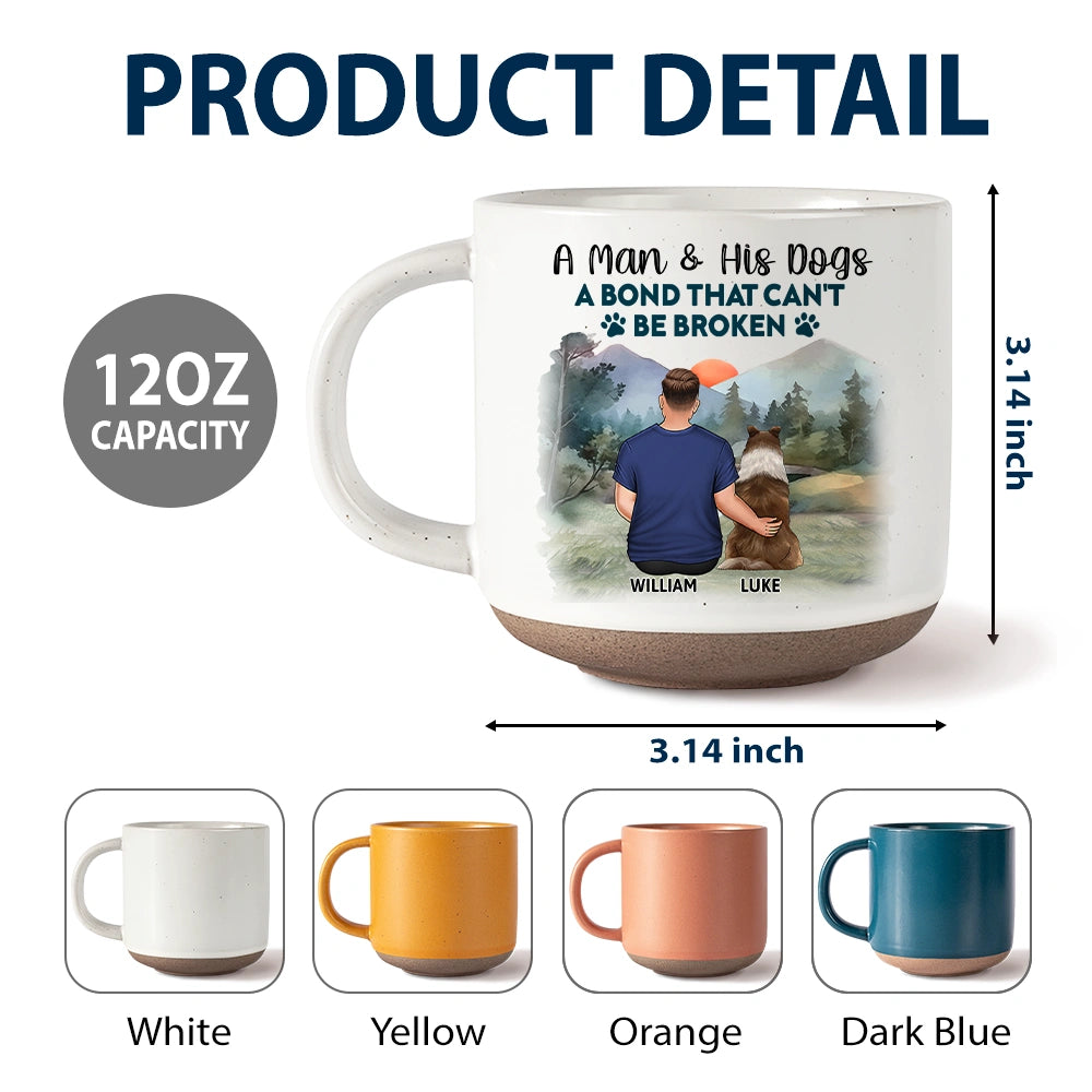 A Girl And Her Dog A Bond That Can't Be Broken - Personalized Pottery Mug