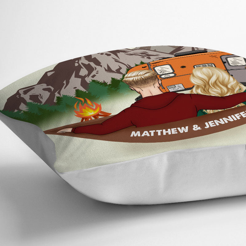 Husband & Wife Camping Partners For Life - Gift For Couples - Personalized Custom Pillow