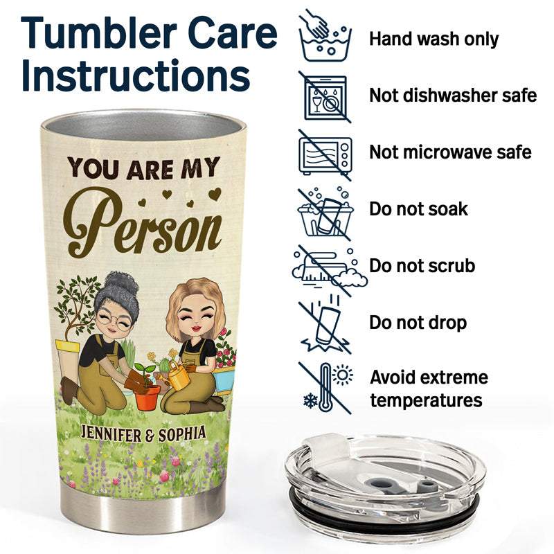 A Girl Who Loves Gardening With Her Grandma Mother Auntie - Gift For Family - Personalized Custom Tumbler