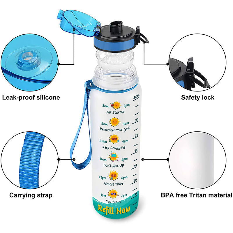 Chibi Girl Just A Beachy Kind Of Girl - Gift For Beach Lovers - Personalized Custom Water Bottle Tracker