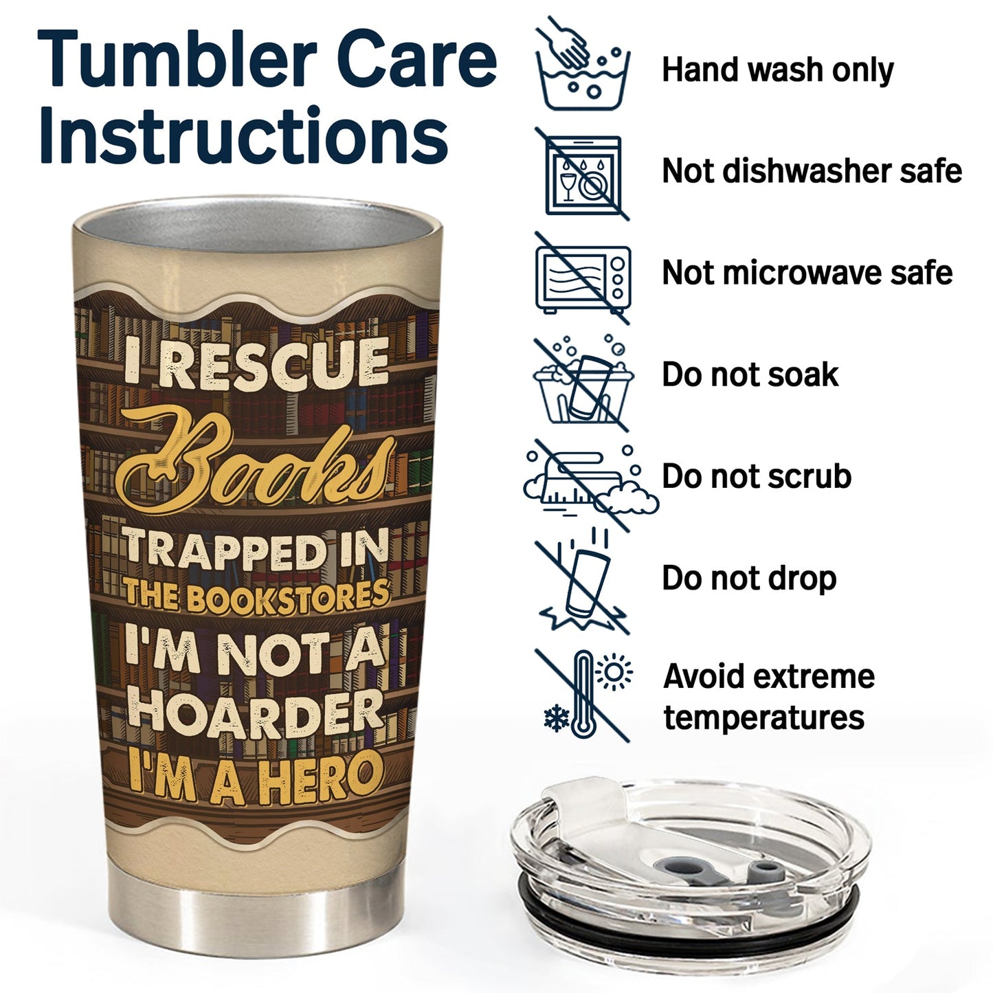 Reading Not A Hoarder - Personalized Custom Tumbler