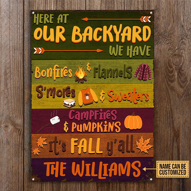 Autumn Campfires & Pumpkins Custom Classic Metal Signs, Fall Gift, Fall Decor, Outdoor Decorating Ideas