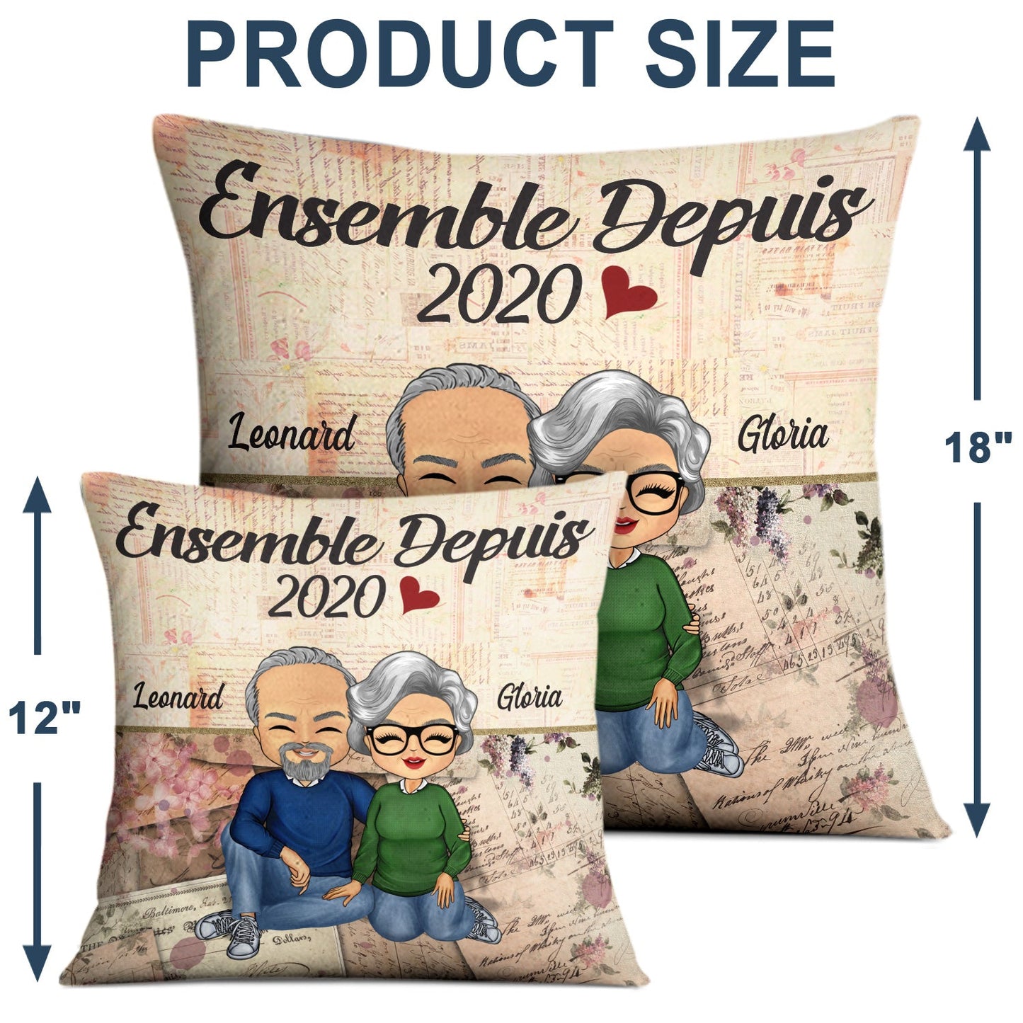 Ensemble Depuis Couple - Oreiller Personnalisé